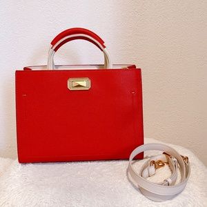 Charles&Keith Structured Handbag- Red